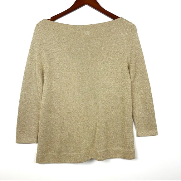 J.Crew Gold Metallic Scoop Neck Sweater - Picture 7 of 11